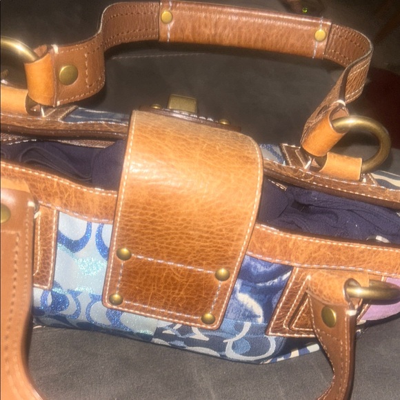 Vintage Y2K Coach Patchwork Shoulder Bag in Blue and Brown - Picture 12 of 17